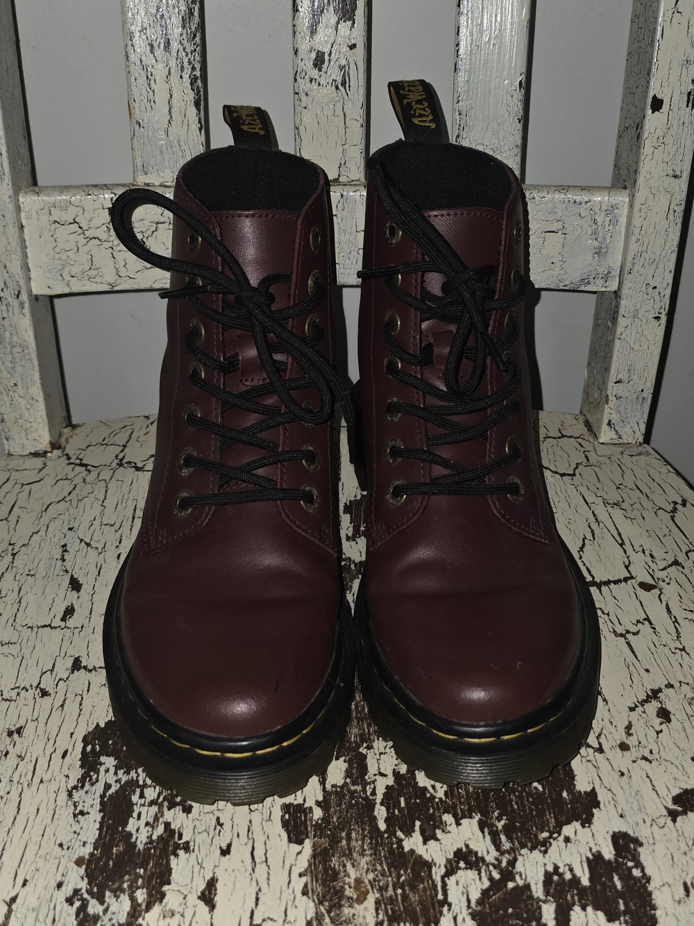Dr. Martens Women's Dark Burgundy Leather Lace-Up Boots